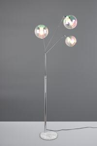 TRIO 416900306 PAXTON stojací lampa V2000mm 3xE27 chromová, průhledná duhová