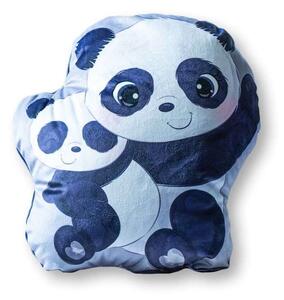 Tvarovaný mikroplyšový polštářek Panda Polyester, 35x30 cm