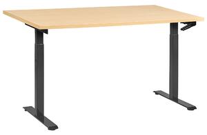 Manuálně výškově nastavitelný pracovní stůl DESTINES Černá/Světle hnědá 160 cm 72 cm