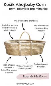 Ahojbaby Mojžíšův košík pro miminko Corn Natural + matrace Basic