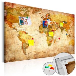 Korková nástěnka - Mapa světa: Cestování v čase 120x80