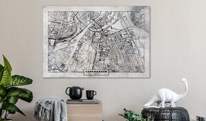 Korková nástěnka - Mapa Kodaně 60x40