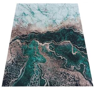 Makro Abra Moderní kusový koberec protiskluzový Horeca-New 111 Abstraktní zelený Rozměr: 80x150 cm