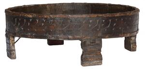 Kulatý stolek z teakového dřeva, 72x72x25cm (8T)