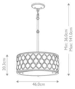 Feiss FE-LUCIA-B - Lustr na tyči LUCIA 3xE27/60W/230V