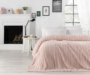 Světle růžový přehoz přes postel s příměsí bavlny Homemania Decor Camila, 220 x 240 cm