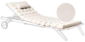 Polstr na zahradní lehátko CESANA PREMIUM 192 x 56 cm Světle béžová