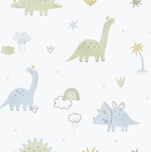 Dětská vliesová tapeta na zeď, modro-zelená, dinosauři, 283-2, Enzo, ICH Wallcoverings