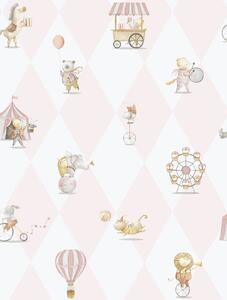 Dětská vliesová tapeta na zeď, růžová, zvířátka, 282-1, Enzo, ICH Wallcoverings