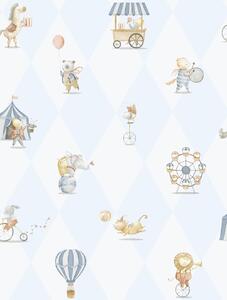 Dětská vliesová tapeta na zeď, modrá, zvířátka, 282-2, Enzo, ICH Wallcoverings