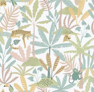 Dětská vliesová tapeta na zeď, zelená, džungle, 286-4, Enzo, ICH Wallcoverings