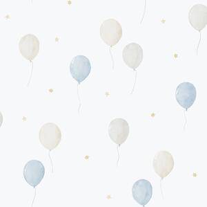 Dětská vliesová tapeta na zeď, modrá, balonky, 287-2, Enzo, ICH Wallcoverings