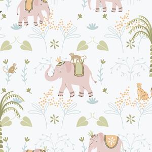 Dětská vliesová tapeta na zeď, růžová, zvířátka, 285-1, Enzo, ICH Wallcoverings