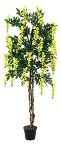 Umělá květina - Vistárie, žlutá, 150 cm