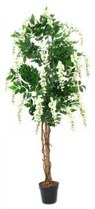 Umělá květina - Vistárie, bílá, 180 cm