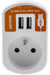 Retlux RPC 70 WH Zásuvka bílá, 2x Sencor USB