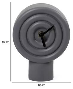 Stolní keramické hodiny 16 cm 1xAA šedá