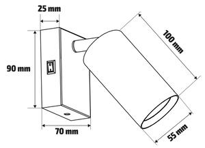 Brilagi - Nástěnné bodové svítidlo SELE 1xGU10/30W/230V černá/dekor dubu
