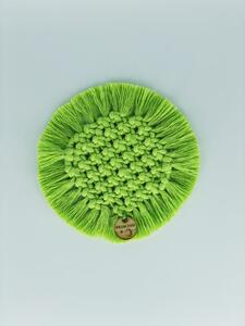 BRIMOON Podtácek macramé kruhový zelený pr. 14 cm