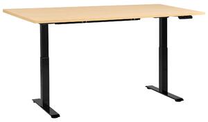 Elektricky výškově nastavitelný pracovní stůl DESTINES Černá/Světle hnědá 160 cm 72 cm