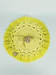 BRIMOON Podtácek macramé kruhový žlutý pr. 23 cm
