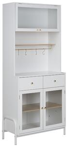 Skleněná vitrína PARLIN 82 cm Bílá