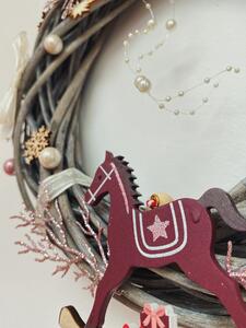 BRIMOON Vánoční věnec houpací koník