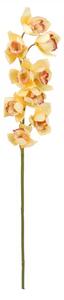 Umělá květina - Orchidej větvička, žlutá, 90 cm