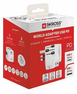 SKROSS PRO Light USB AC30PD World, 7A max., USB A+C, PD 30W, UK+USA+Austrálie/Čína
