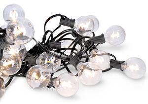 SOLIGHT LED venkovní řetěz s žárovkami, 25 žárovek, 15m+5m, 20W, teplá bílá