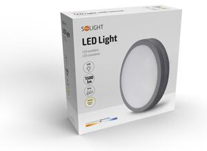 SOLIGHT LED venkovní osvětlení Siena, šedé, 20W, 1500lm, 4000K, IP54, 23cm, kruhové šedé