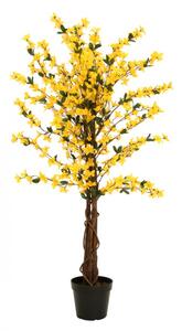 Umělá květina - Zlatnice se 4 kmeny žlutá, 120 cm