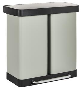 Dvojitý odpadkový koš s pedálem 60 L ECOSORT Kov Světle zelená