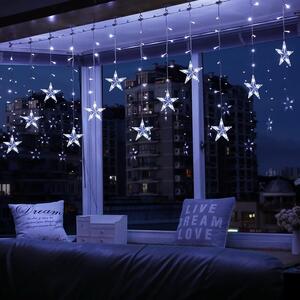 ACA Lighting LED vánoční závěs Hvězdičky, 3x3m, studená bílá, IP44, 100 LED