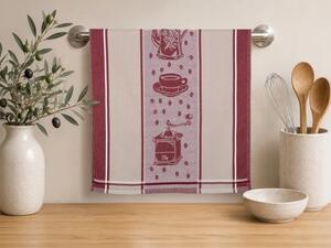 Bellatex Kuchyňská utěrka 1 ks 50x70 cm Šálek Červená