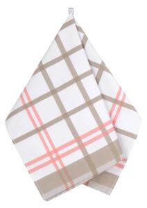 Bellatex Kuchyňská utěrka 1 ks 50x70 cm Kostka Růžová,Béžová