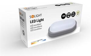 SOLIGHT LED venkovní svítidlo 13W, 910lm, 4000K, IP54, 21cm, oválné šedé