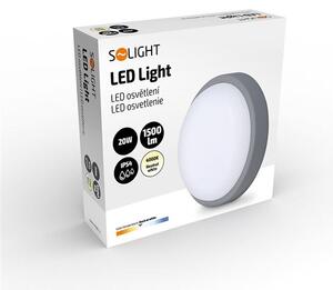 SOLIGHT LED venkovní svítidlo 13W, 910lm, 4000K, IP54, 17cm, kruhové šedé