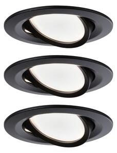 P 94471 LED vestavné svítidlo Nova kruhové 3x6,5W teplá bílá černá/mat výklopné 3ks sada - PAULMANN