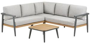 Nordic Living Šedý zahradní set rohové pohovky a stolku Comi
