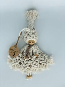 BRIMOON Vánoční panenka s čepicí bílá