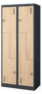 Šatní skříň typu L antracitová / dub sonoma: Eco Design JULIA, 800 x 1850 x 450 mm