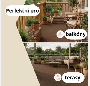 Hnědá umělá tráva na terasu Pemba 4 m
