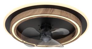 Globo 03655 BOZAN - Stropní LED ventilátor v imitaci dřeva, dálkové ovladání, LED 32W, 2700-6500K (Stmívatelný stropní ventilátor s dálkovým ovladačem)