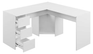 Rohový psací stůl MONIN, 142x74x142, bílá
