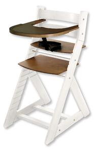 Hajdalánek Rostoucí židle ELA - velký pultík (bílá, dub tmavý) ELABILATMADUB