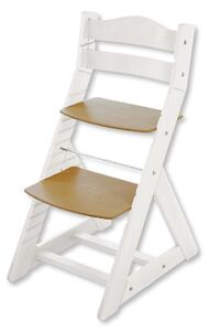 Hajdalánek Rostoucí židle MAJA - opěrka do kulata (bílá, dub světlý) MAJABILASVEDUB