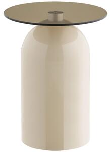 Nordic Living Béžový skleněný odkládací stolek Avello 40 cm