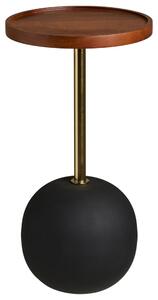 Nordic Living Hnědý dřevěný odkládací stolek Rone 30 cm