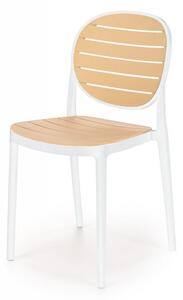 Židle- K529- Bílá / Přírodní